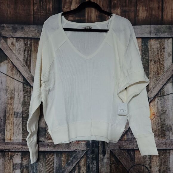Free people santa clara thermal top, alabaster size xs - Picture 6 of 6